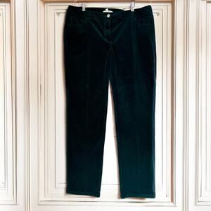 CHICO'S NWT Velveteen 5 Pocket Jeweled Button Pants in Dark Green Size 2.5/L/14